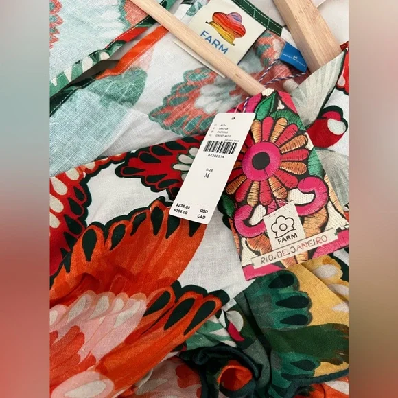 Farm Rio Ruffle-Sleeve Linen Jumpsuit - Picture 10 of 11